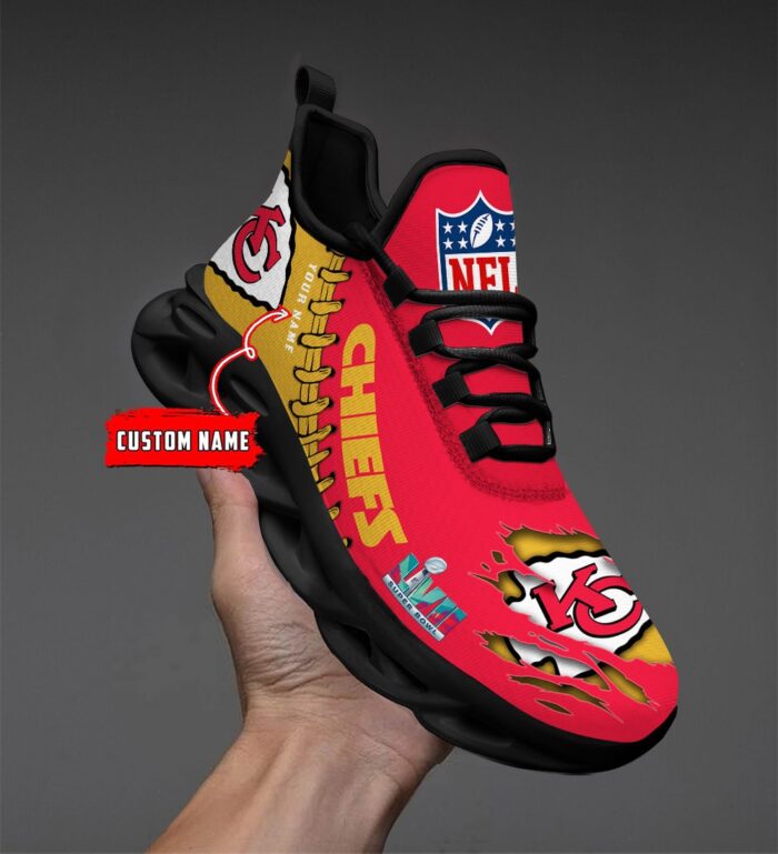 4 Kansas City Chiefs Personalized Super Bowl Champions Max Soul Shoes