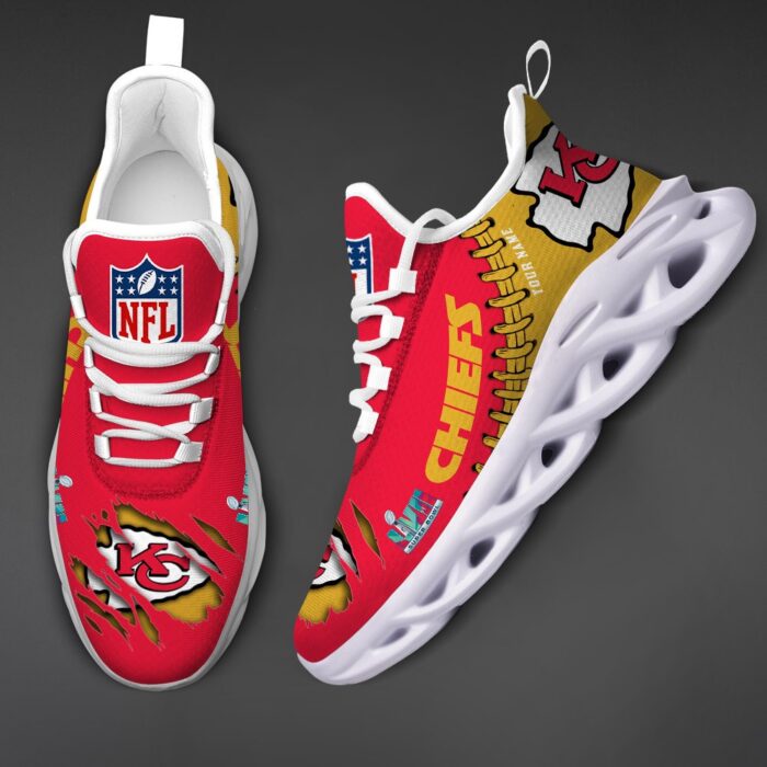 4 Kansas City Chiefs Personalized Super Bowl Champions Max Soul Shoes