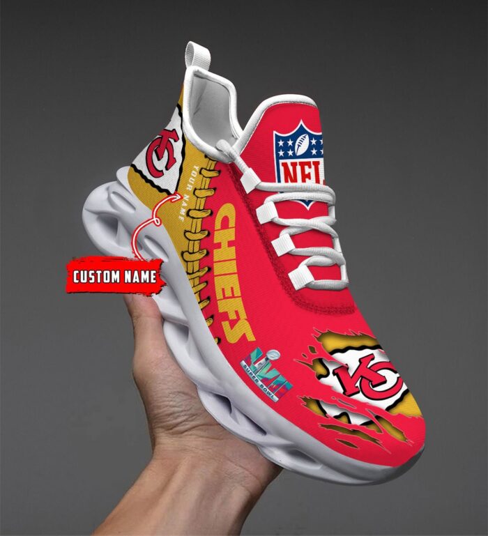 4 Kansas City Chiefs Personalized Super Bowl Champions Max Soul Shoes