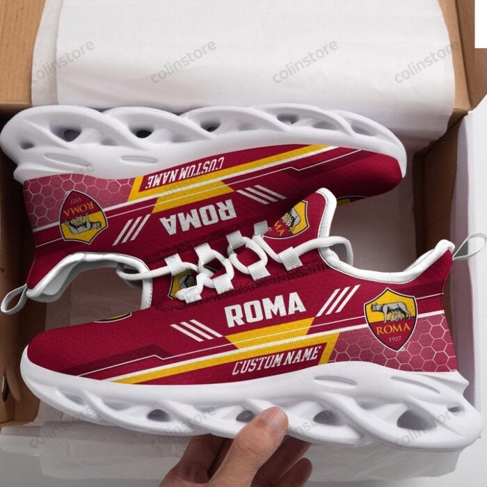 AS Roma Custom Name Red White For Fan Max Soul Shoes V2