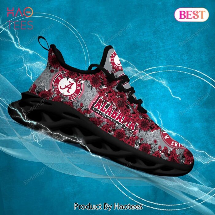 Alabama Crimson Tide NCAA Flower Red Grey Max Soul Shoes