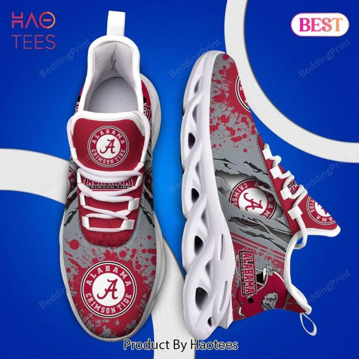 Alabama Crimson Tide NCAA Hot Grey Red Max Soul Shoes