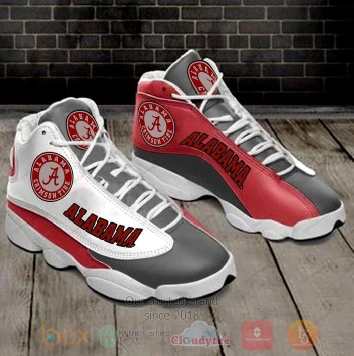 Alabama Crimson Tide Ncaa Grey Red Air Jordan 13 Shoes