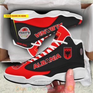 Albania Personalized Red Black Air Jordan 13 Shoes