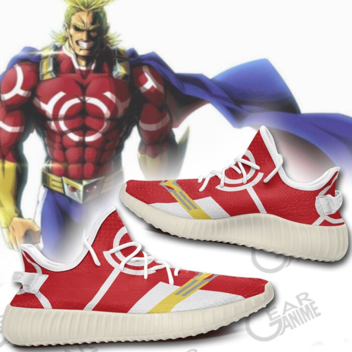 All Might Yeezy Shoes Silver Ace My Hero Academia Sneakers V10