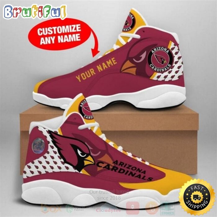 Arizona Cardinals NFL Custom Name Air Jordan 13 Shoes 2