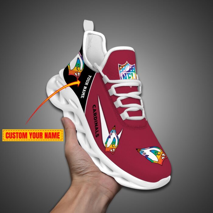 Arizona Cardinals Personalized Pride Month Luxury NFL Max Soul Shoes Ver 2