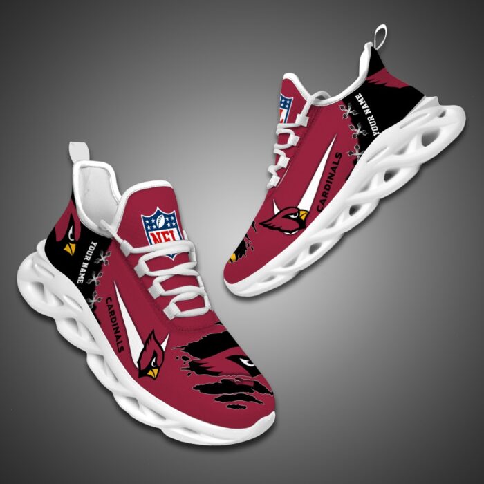 Arizona Cardinals Personalized Ripped Design NFL Max Soul Shoes