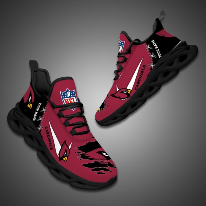 Arizona Cardinals Personalized Ripped Design NFL Max Soul Shoes