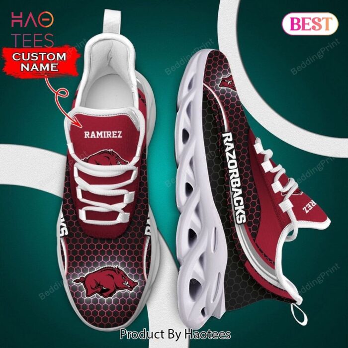 Arkansas Razorbacks NCAA Custom Name Red Color Max Soul Shoes