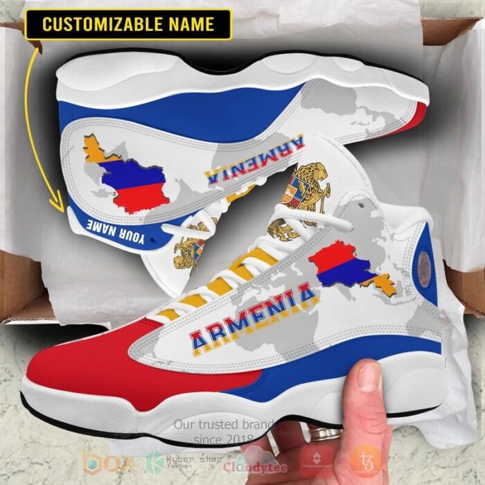 Armenia Personalized White Air Jordan 13 Shoes