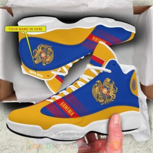 Armenia Personalized Yellow Air Jordan 13 Shoes