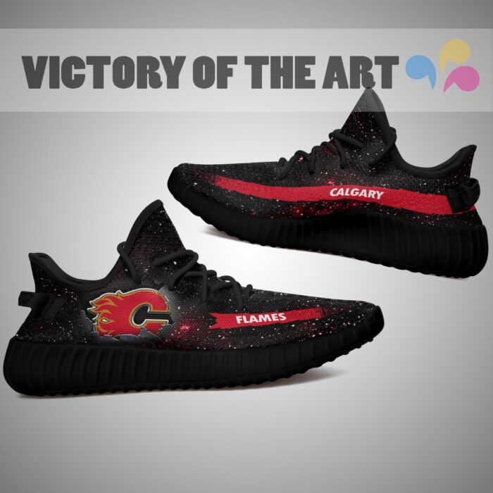 Art Scratch Mystery Calgary Flames Shoes Yeezy