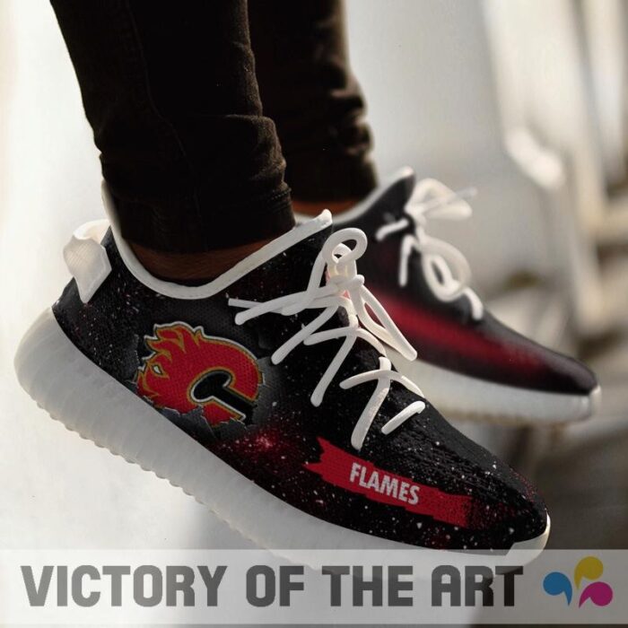 Art Scratch Mystery Calgary Flames Shoes Yeezy