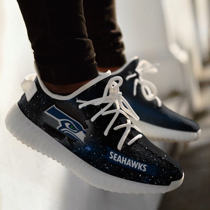 Art Scratch Mystery Seattle Seahawks Yeezy Shoes