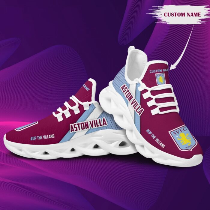 Aston Villa FC Claret Custom Name Max Soul Shoes Fan Gift