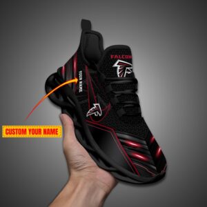 Atlanta Falcons Personalized NFL Neon Light Max Soul Shoes