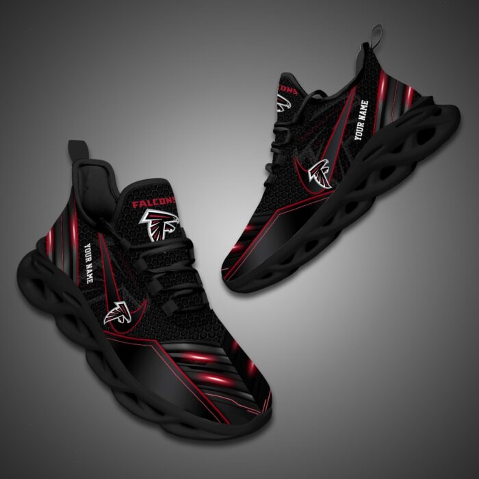 Atlanta Falcons Personalized NFL Neon Light Max Soul Shoes