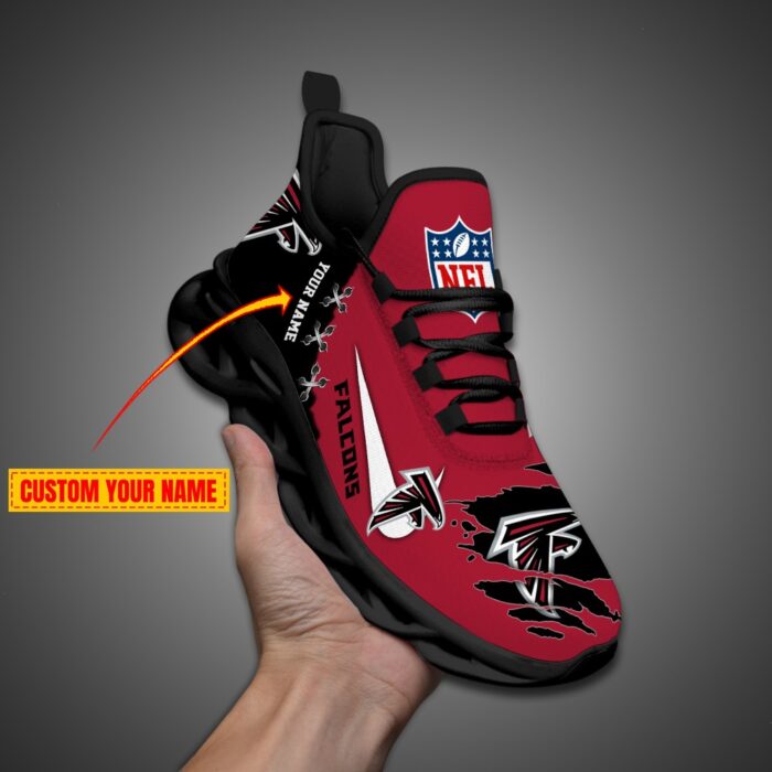 Atlanta Falcons Personalized Ripped Design NFL Max Soul Shoes