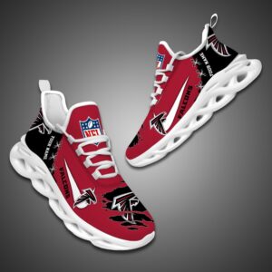 Atlanta Falcons Personalized Ripped Design NFL Max Soul Shoes