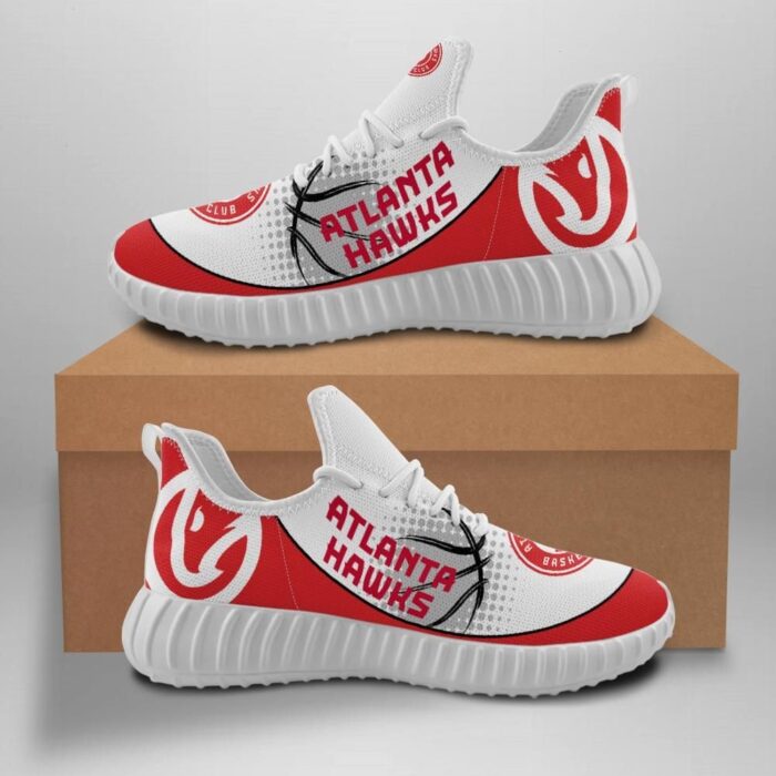 Atlanta Hawks Unisex Sneakers New Sneakers Basketball Custom Shoes Atlanta Hawks Yeezy Boost