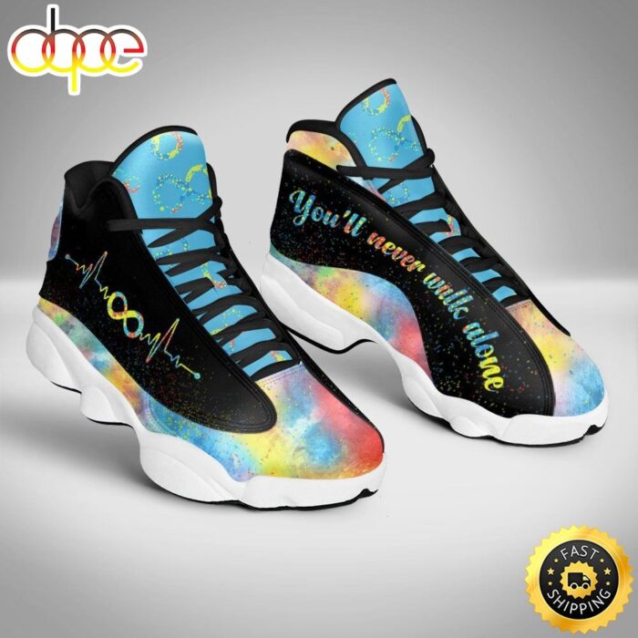 Autism Infinity You Will Never Walk Alone Air Jordan 13 Shoes