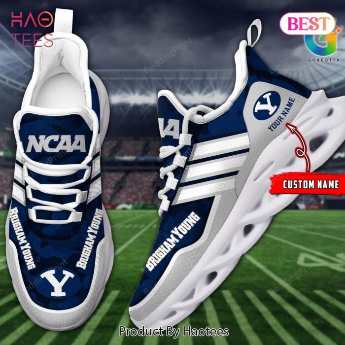 BYU Cougars Personalized Grey Mix Blue Max Soul Shoes