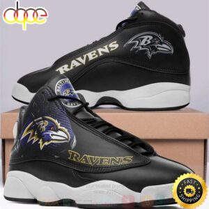 Baltimore Ravens NFL Big Logo Football Team Air Jordan 13 Shoes