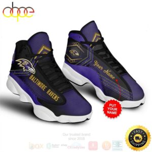 Baltimore Ravens NFL Custom Name Air Jordan 13 Shoes