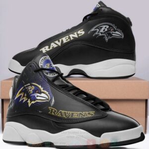 Baltimore Ravens Nfl Big Logo Football Team Air Jordan 13 Shoes