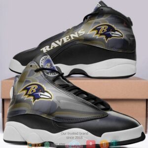 Baltimore Ravens Nfl Big Logo Football Team Air Jordan 13 Sneaker Shoes