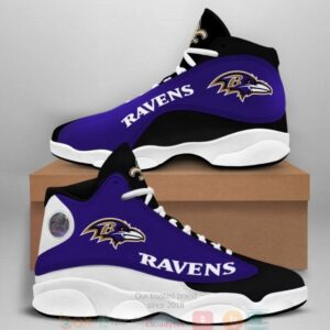 Baltimore Ravens Nfl Team Purple Black Air Jordan 13 Shoes