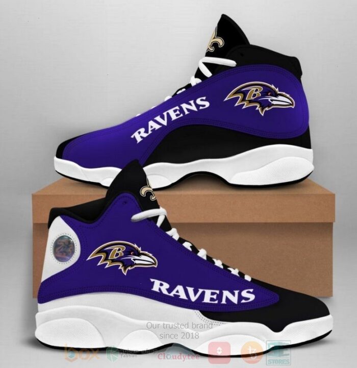 Baltimore Ravens Nfl Team Purple Black Air Jordan 13 Shoes