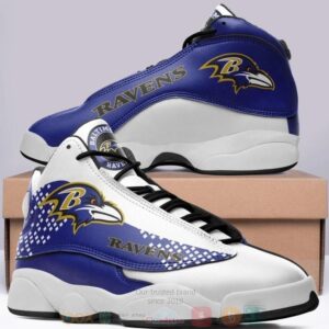 Baltimore Ravens Nfl Team Purple White Air Jordan 13 Shoes