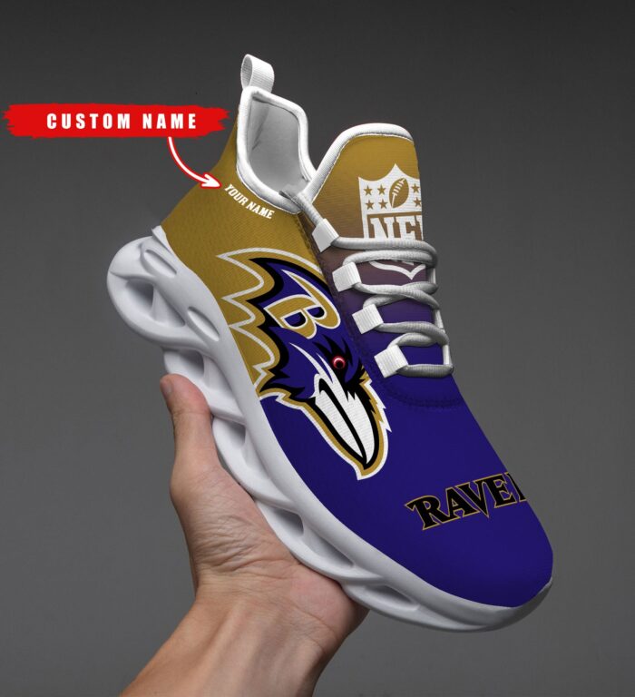 Baltimore Ravens Personalized Custom Name Max Soul Shoes