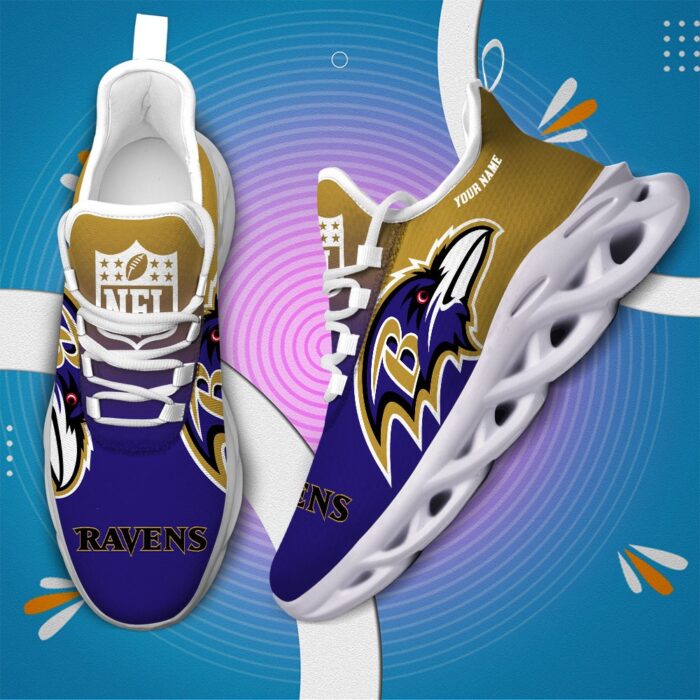 Baltimore Ravens Personalized Custom Name Max Soul Shoes