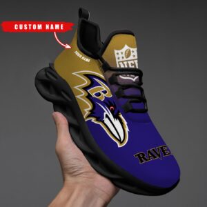 Baltimore Ravens Personalized Custom Name Max Soul Shoes