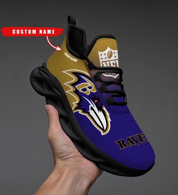 Baltimore Ravens Personalized Custom Name Max Soul Shoes