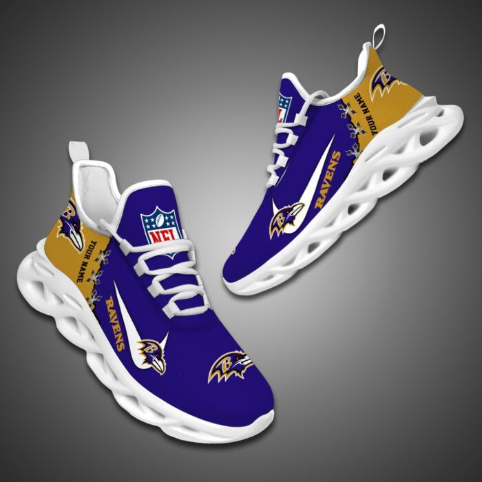 Baltimore Ravens Personalized NFL Max Soul Shoes Fan Gift