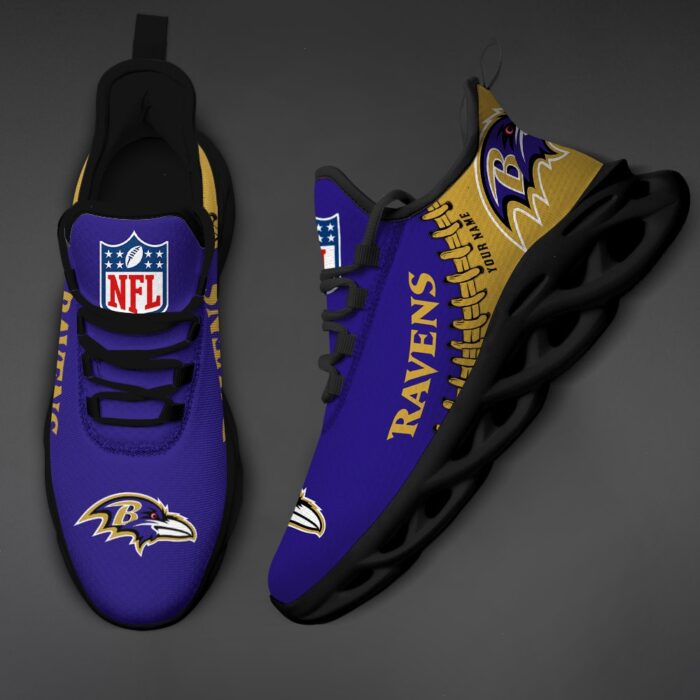 Baltimore Ravens Personalized NFL Max Soul Shoes Ver 2