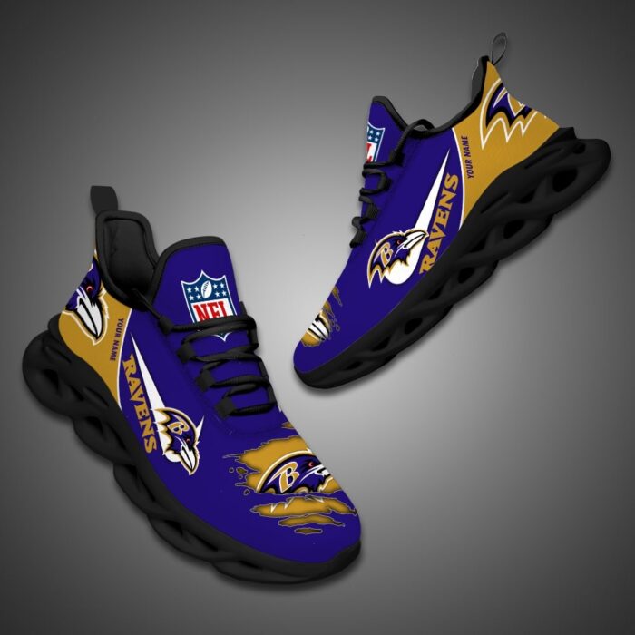 Baltimore Ravens Personalized NFL Max Soul Shoes for Fan