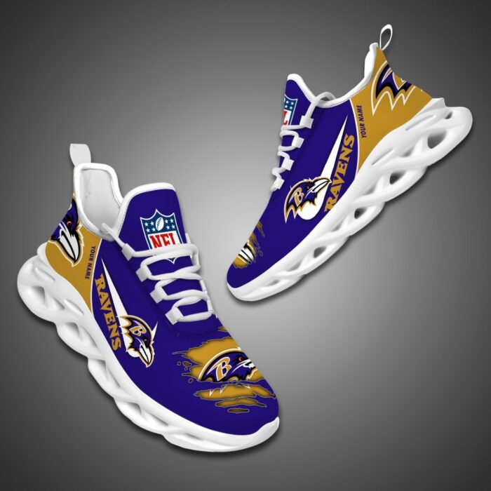 Baltimore Ravens Personalized NFL Max Soul Shoes for Fan