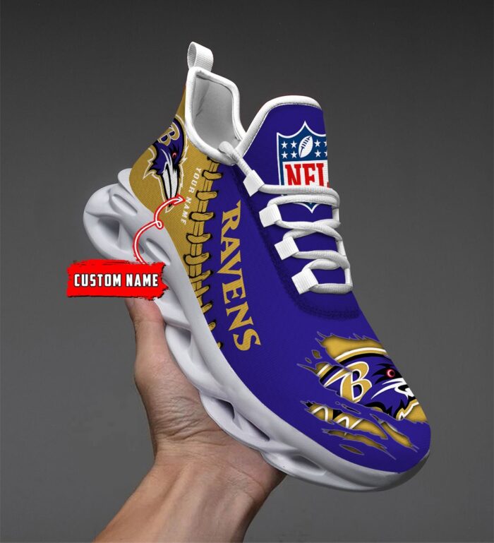 Baltimore Ravens Personalized NFL Max Soul Shoes for NFL Fan