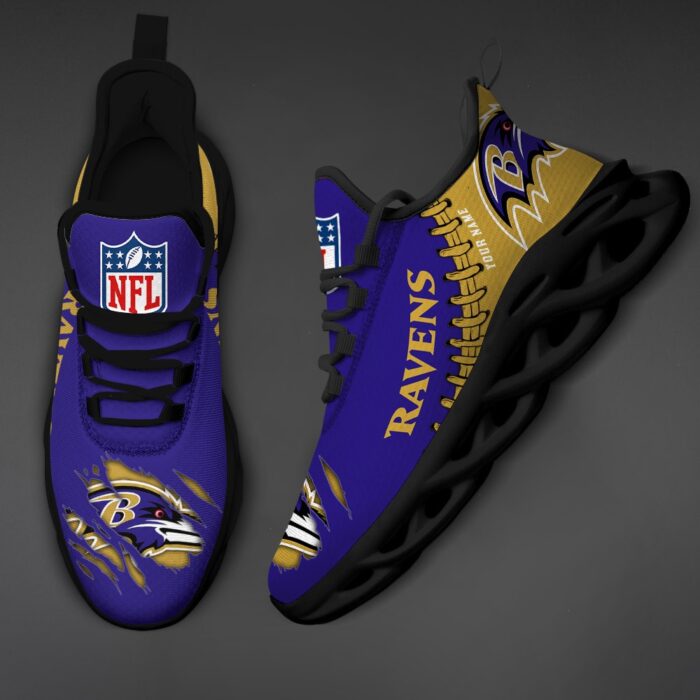 Baltimore Ravens Personalized NFL Max Soul Shoes for NFL Fan