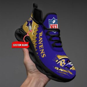 Baltimore Ravens Personalized NFL Max Soul Shoes for NFL Fan