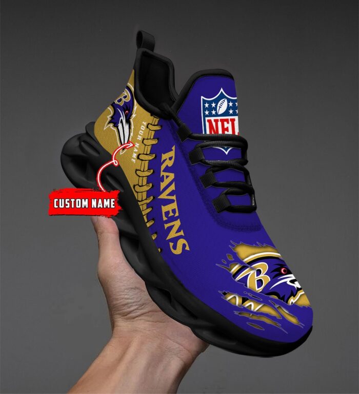 Baltimore Ravens Personalized NFL Max Soul Shoes for NFL Fan