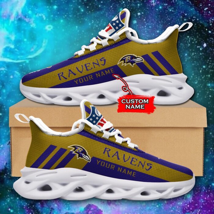 Baltimore Ravens Personalized NFL Max Soul Sneaker