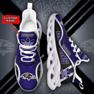 Baltimore Ravens Personalized NFL Max Soul Sneaker Adidas Ver 1