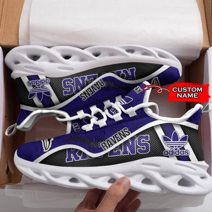 Baltimore Ravens Personalized NFL Max Soul Sneaker Adidas Ver 1