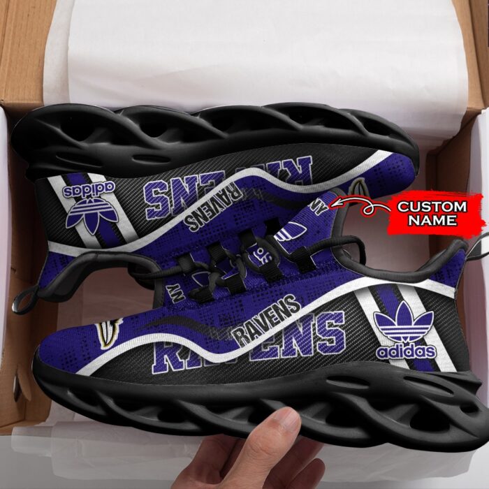 Baltimore Ravens Personalized NFL Max Soul Sneaker Adidas Ver 1